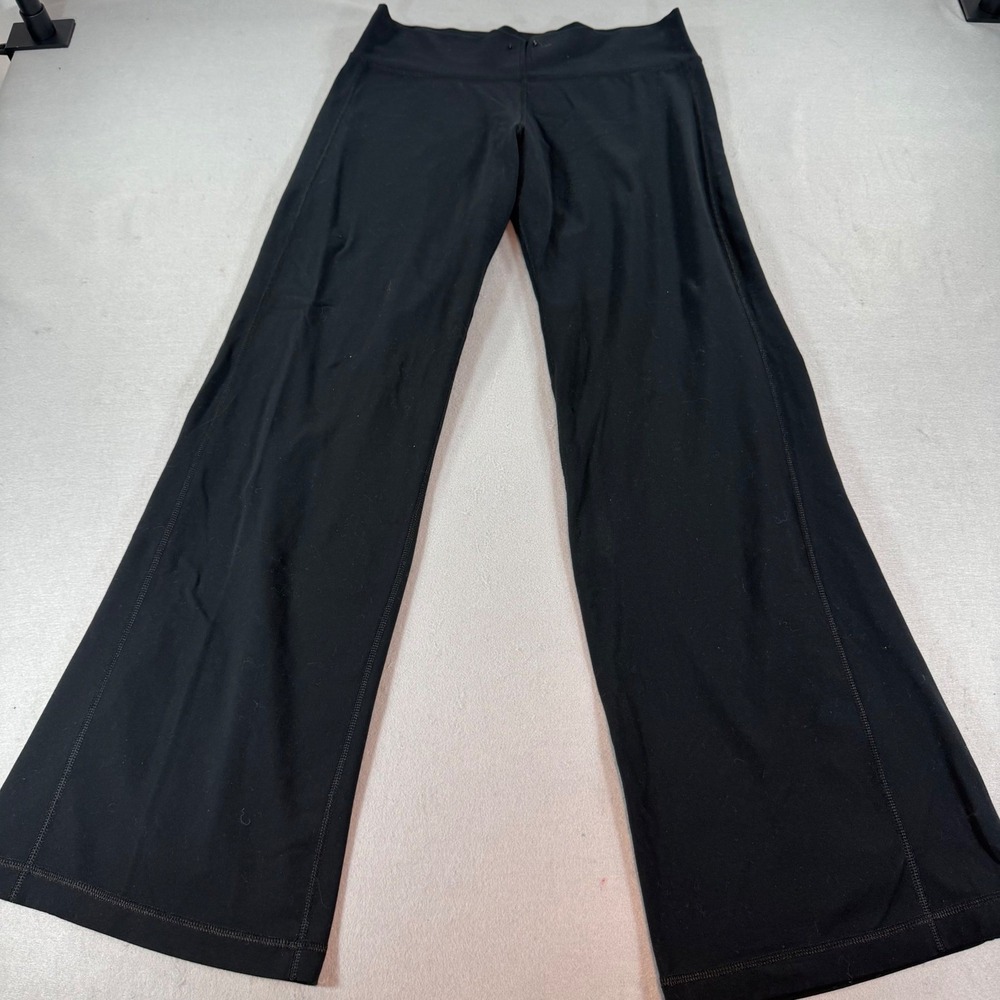 Lululemon Groove Pant Flare Leg Yoga Pants Black High Rise Size 10 Pockets